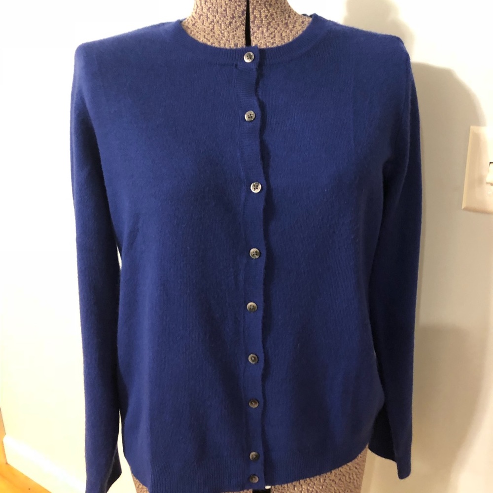 Croft and Barrow Round Neck Cardigan Royal Blue